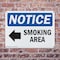 Signmission Smoking Area (Left Arrow), 10 in W x Rectangle, Plastic OS-2PACK-NS-P-710-L-18352 - alternate 3